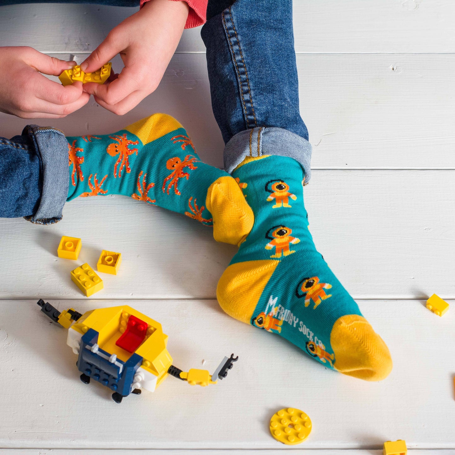 Kid’s Socks | Diver, Submarine, & Octopus | Fun Socks