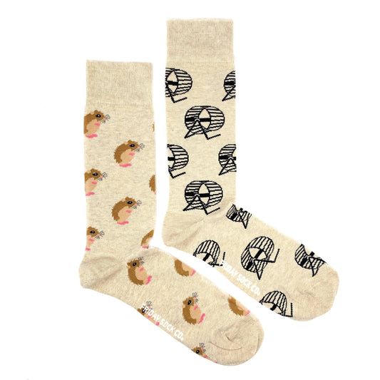 Men’s Socks | Hamster and Wheel | Pets | Mismatched