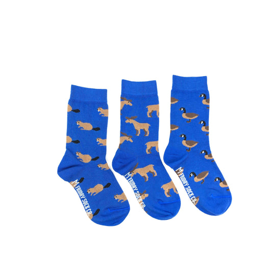 Kid’s Socks | Beaver Moose Goose | Mismatched | Toddler