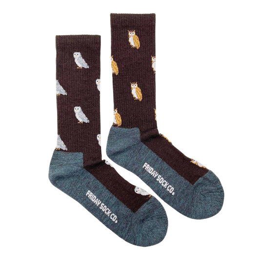 Men's Merino Wool Socks | Snowy Owl | Brown Owl | Mismatched