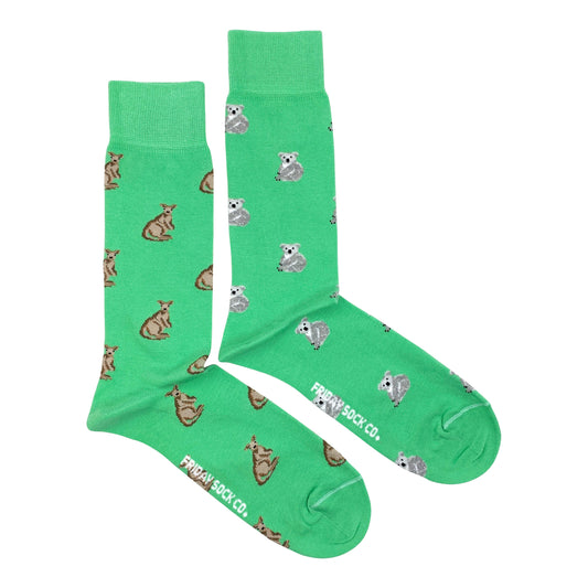 Men's Socks | Kangaroo & Koala | Mismatched | Australia