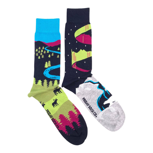Men's Socks | Canadian Landscape | North Canada | Mismatched