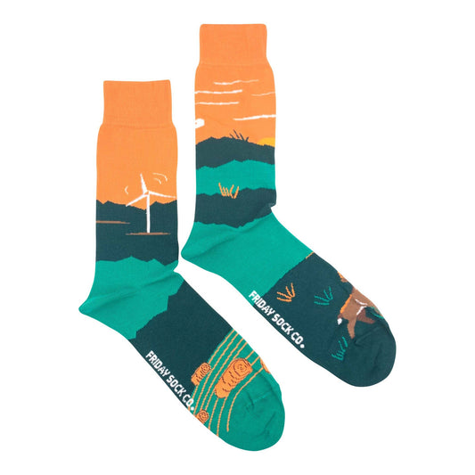 Men's Socks | Canada Landscape Foothills | Mismatched Socks