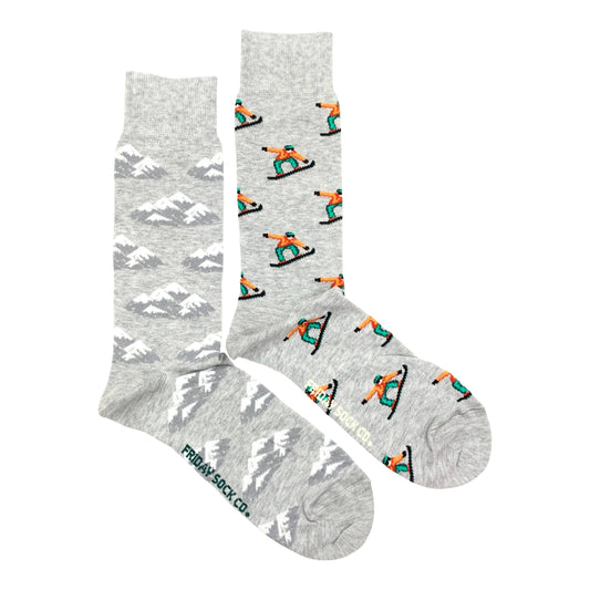Men's Socks | Mountain & Snowboarder | Mismatched | Winter