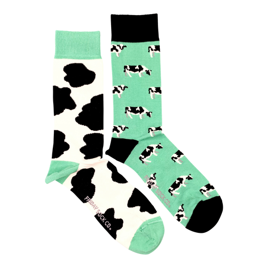 Men's Socks | Cow Spots | Mismatched | Eco-conscious