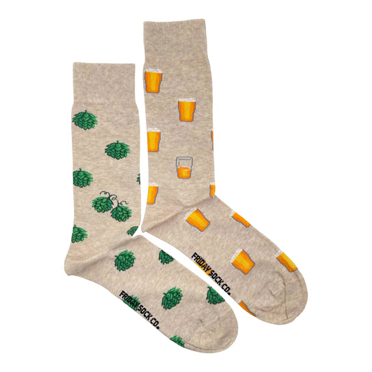 Men’s Socks | Beer & Hops V2 | Alcohol | Eco | Mismatched