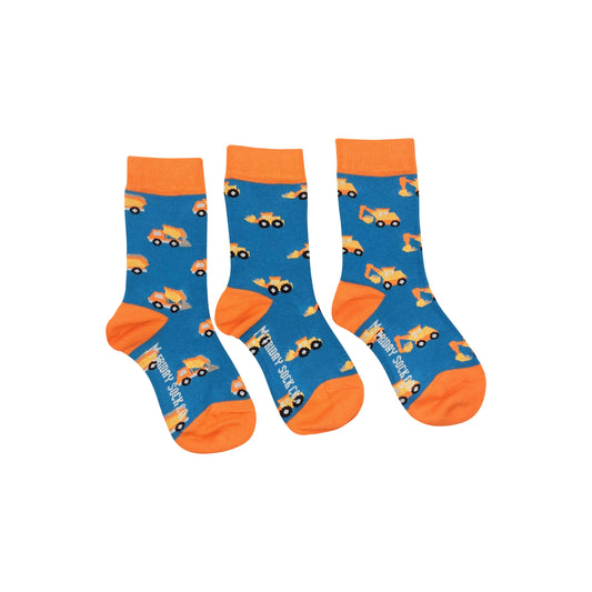 Kid’s Socks | Bulldozers | Truck | Mismatched | Construction